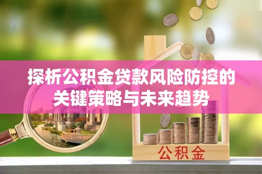 平凉探析公积金贷款风险防控的关键策略与未来趋势